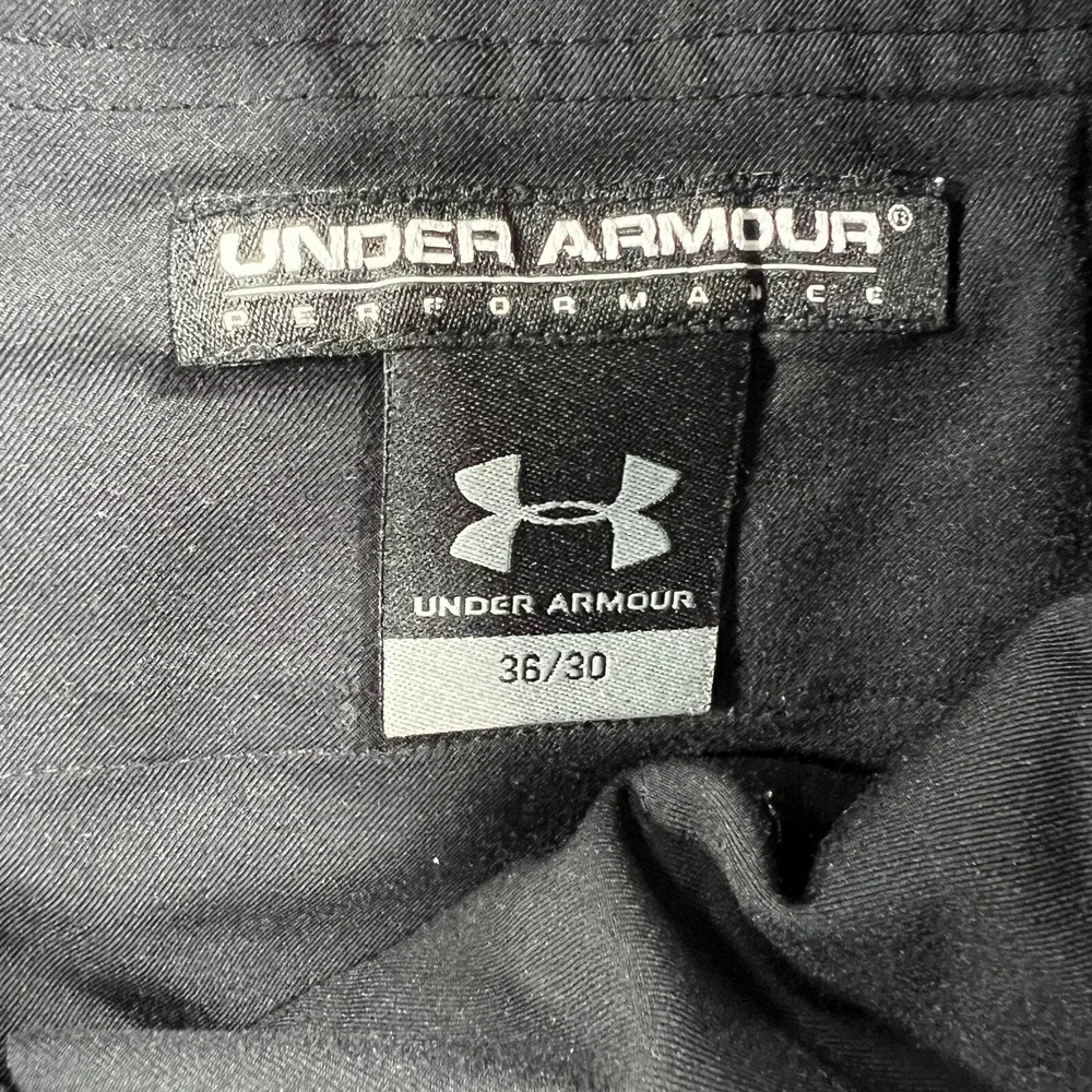 Under Armour Pants Performance Mens Size 36/30 Black Chino Golf Lightweight